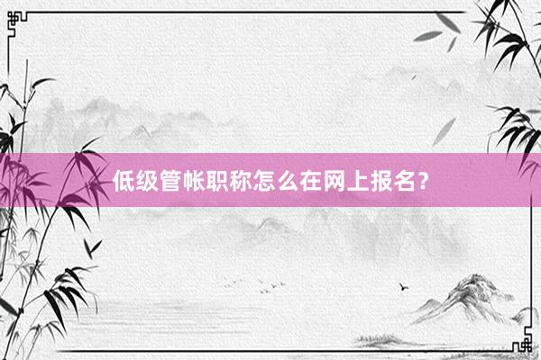 低级管帐职称怎么在网上报名？