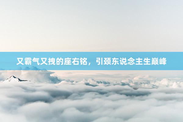 又霸气又拽的座右铭，引颈东说念主生巅峰